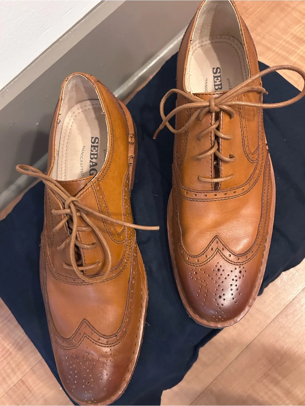 Sebago Classic Men’s Wingtip Oxford Dress Shoes - Tan